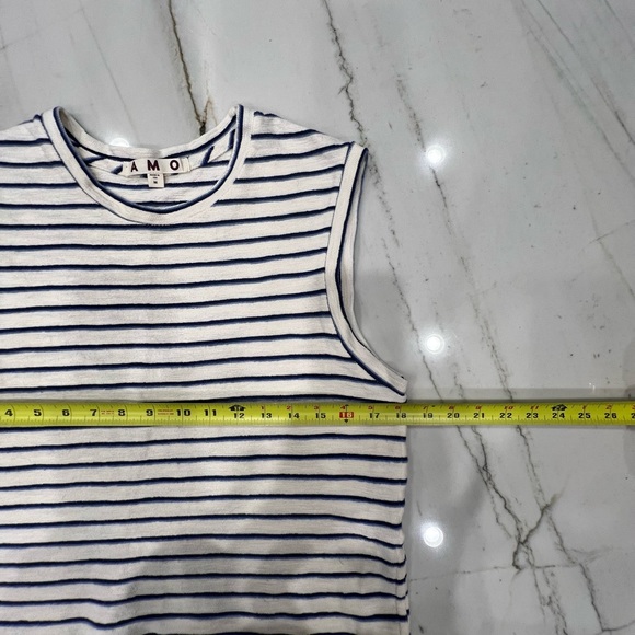 AMO Sleeveless Babe Tee Sloppy Stripe. Size M. - Picture 8 of 9